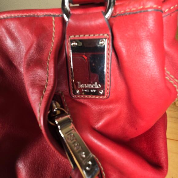 Tignanello Genuine Leather Purse Bag with Matching Wallet Soft Red Leather - Picture 10 of 11